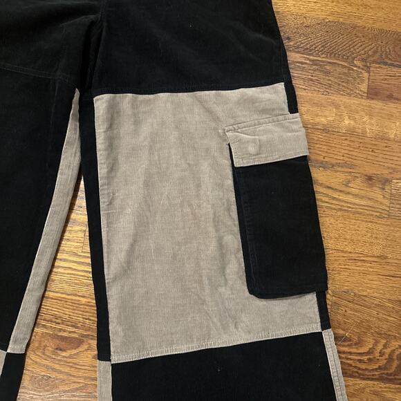 Hot Topic Corduroy Pants Black And Tan Women’s Size 5 Baggy - Picture 3 of 13